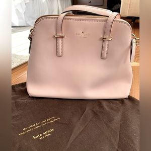 Kate Spade Blush Pink Leather Handbag with removable shoulder straps